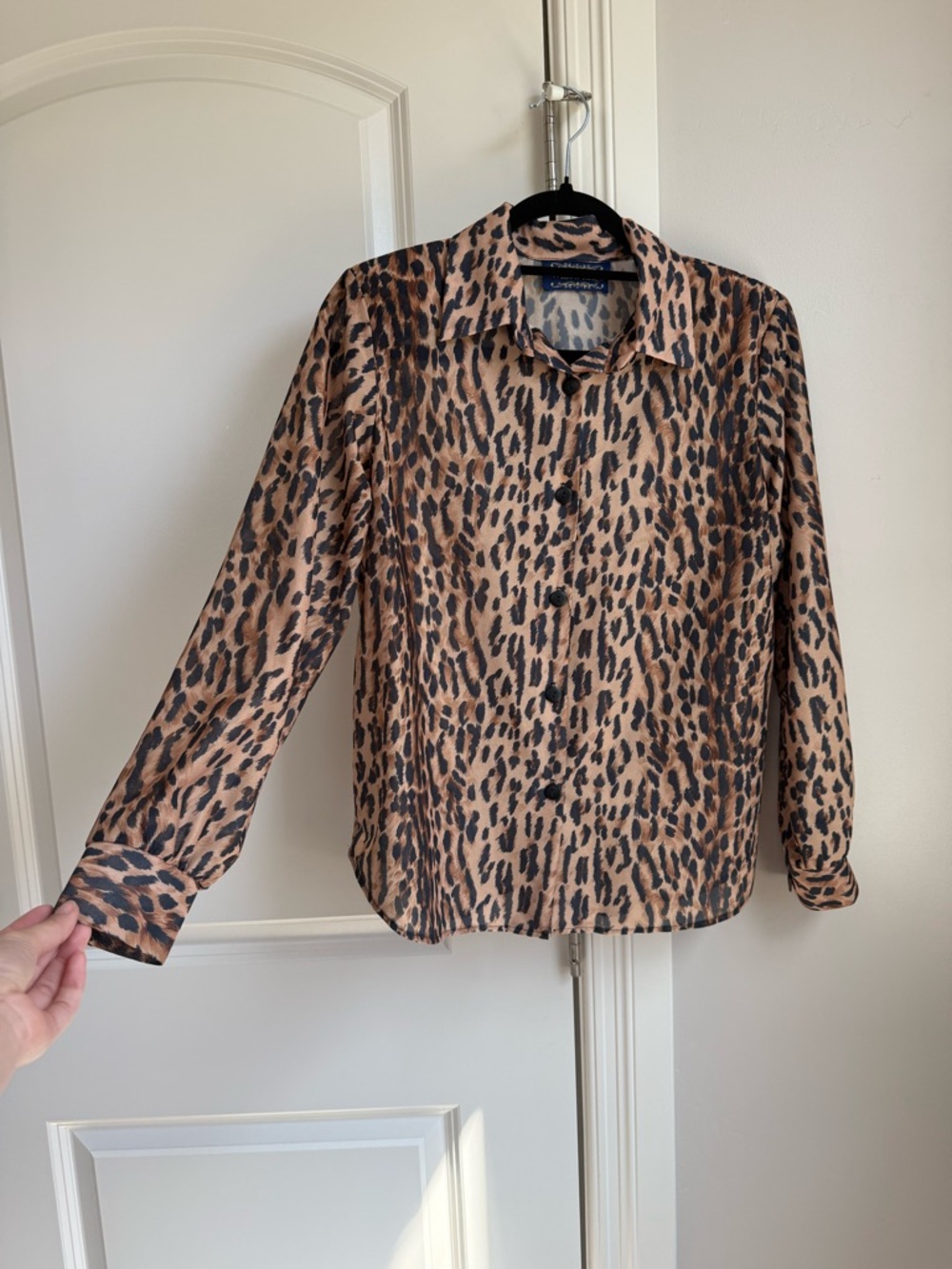 Willow Ridge Leopard Print Button-Down Shirt in Tan and Black